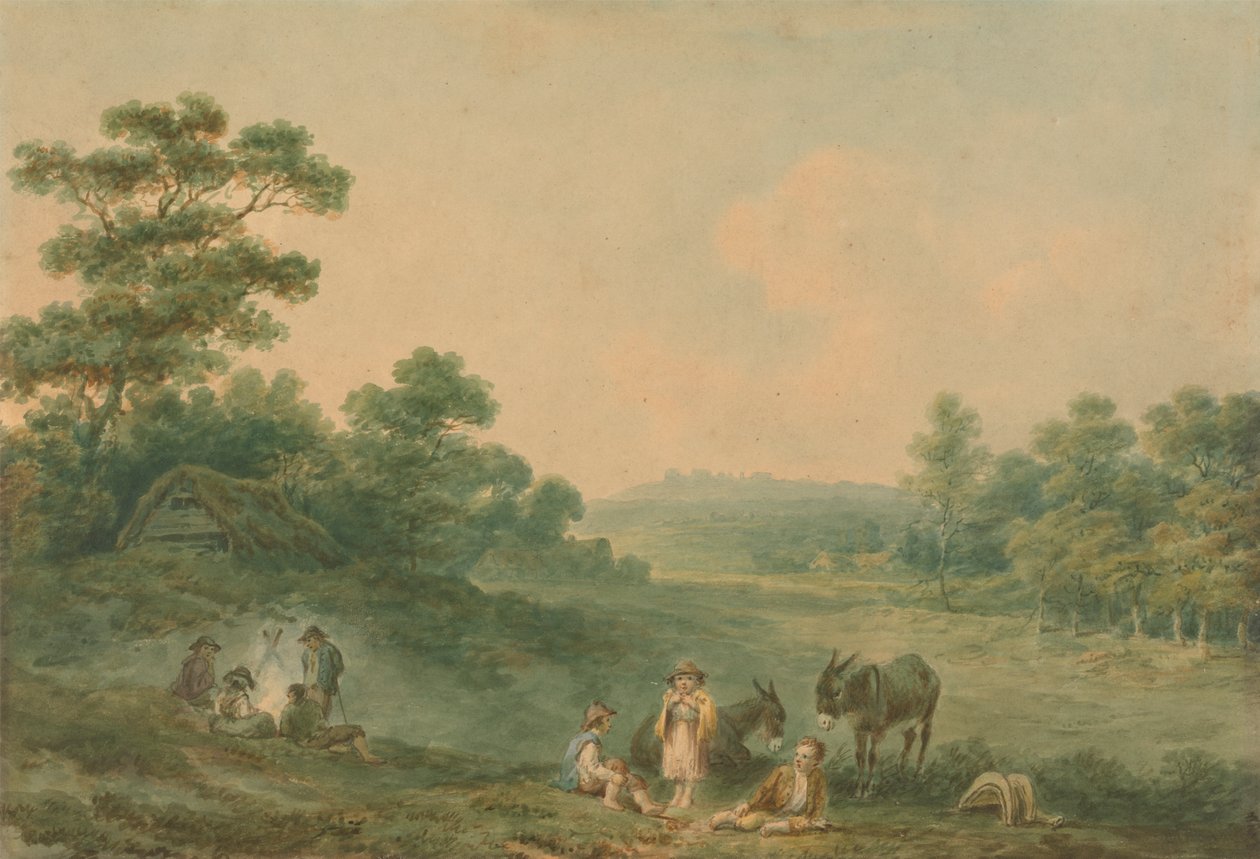 Landschaft mit Zigeunern von Nicholas Pocock