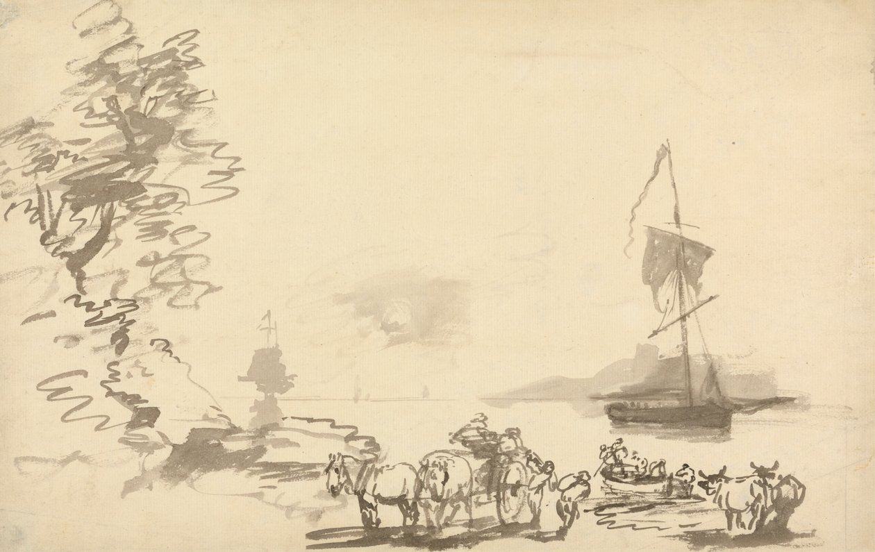 Küstenstudie von Nicholas Pocock