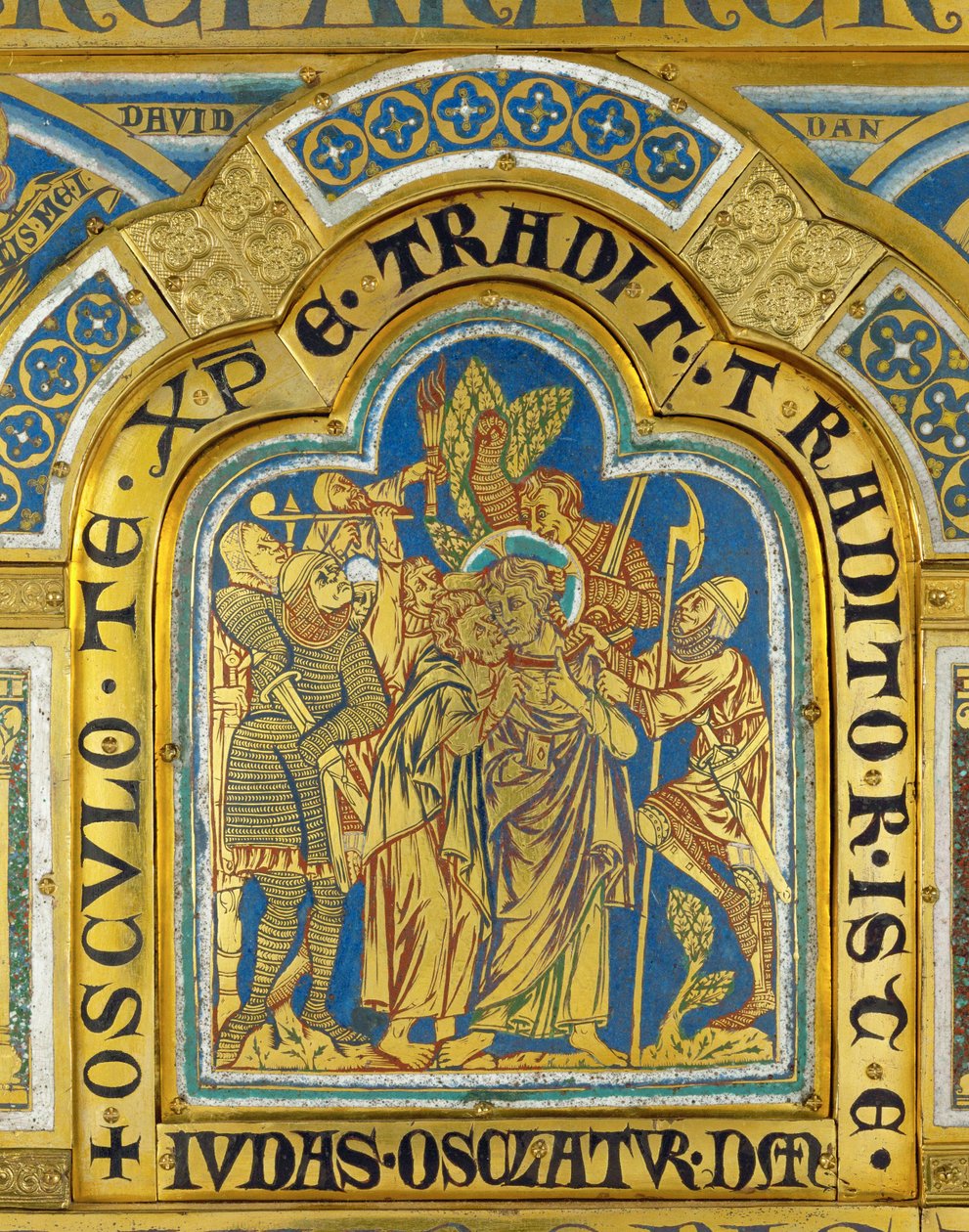 Kuss des Judas, vom Verduner Altar von Nicholas of Verdun