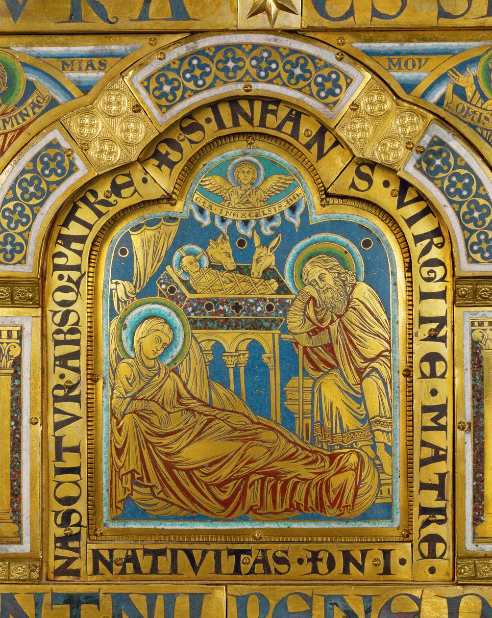 Die Geburt Christi, vom Verduner Altar von Nicholas of Verdun