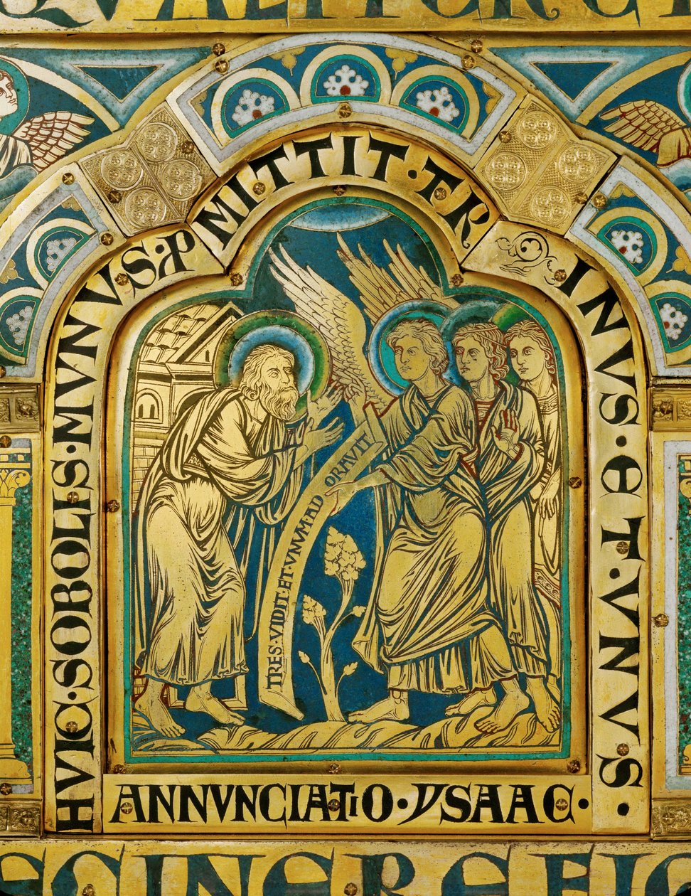 Die drei Engel besuchen Abraham von Nicholas of Verdun