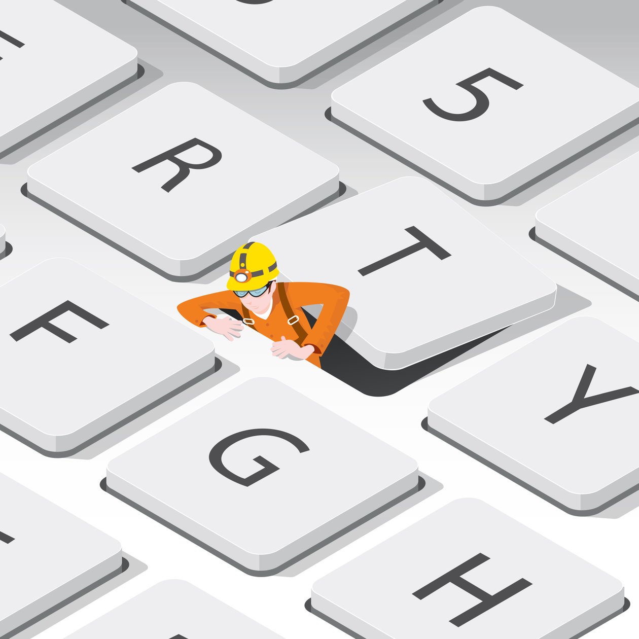 Der Tastaturreiniger, 2023 von Nick Diggory