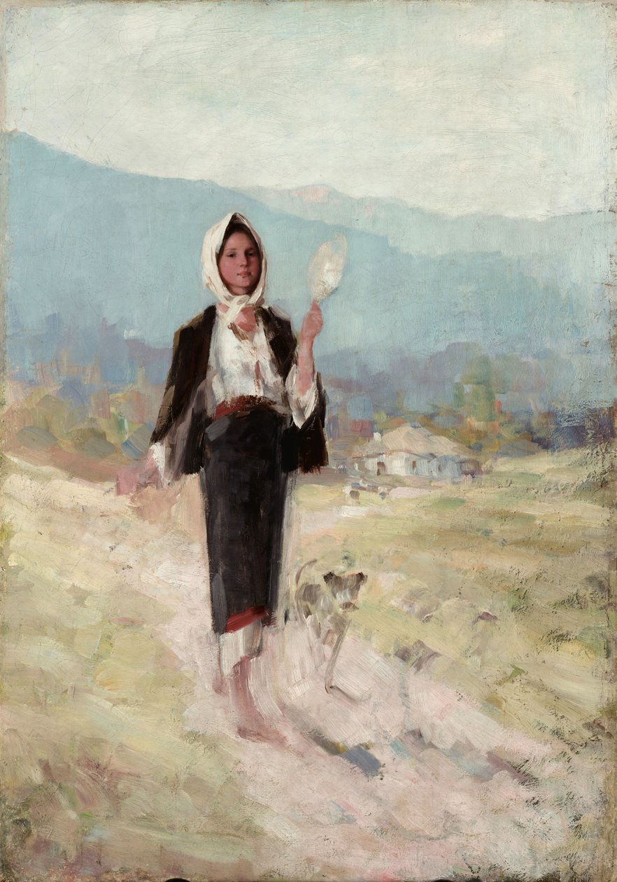 Bäuerin mit Spindel von Nicolae Grigorescu