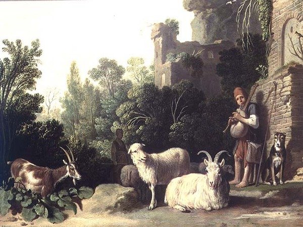Ziegenhirte, der Dudelsack spielt von Nicolaes Cornelisz c.1592 1655 Moeyaert