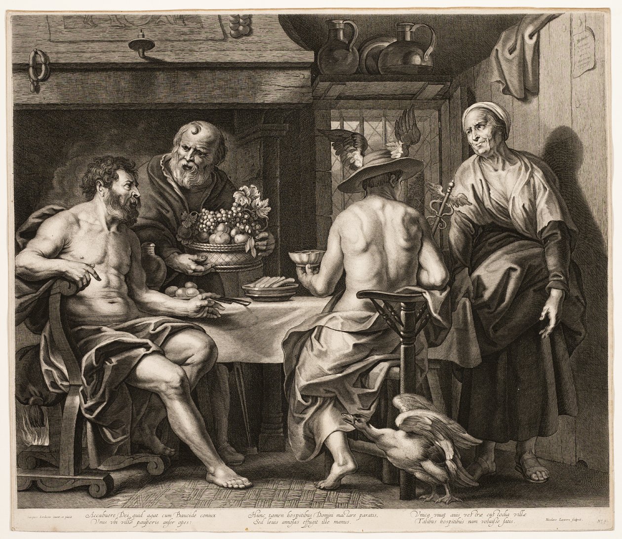 Jupiter und Merkur mit Baucis und Philemon von Nicolaes Lauwers