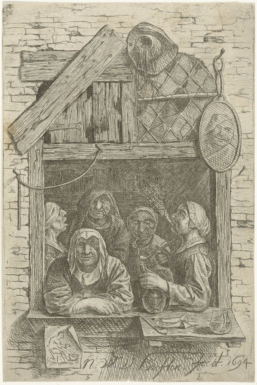 Fünf Frauen in einem Fenster von Nicolaes van Haeften