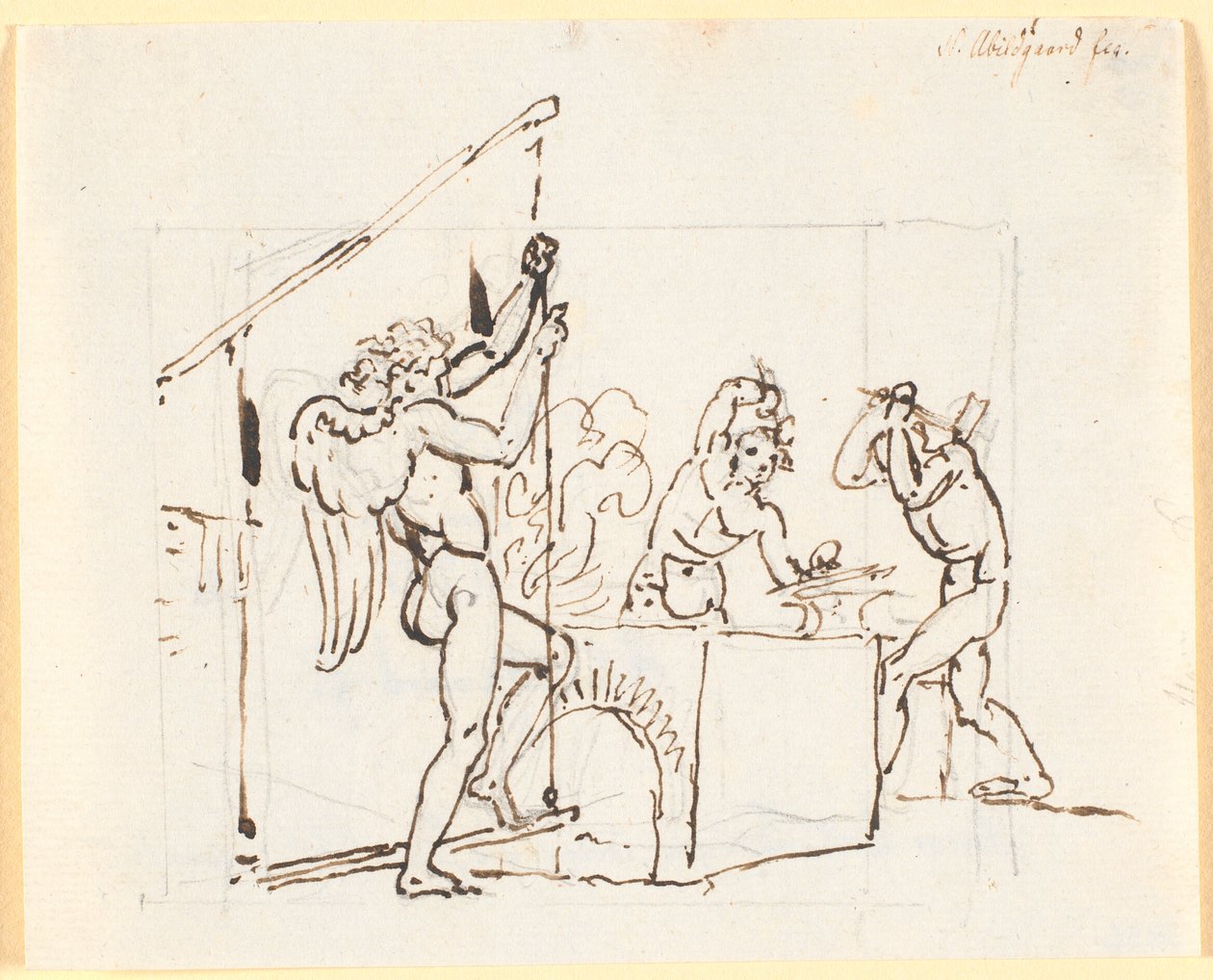 Amors Pfeile werden geschmiedet von Nicolai Abildgaard