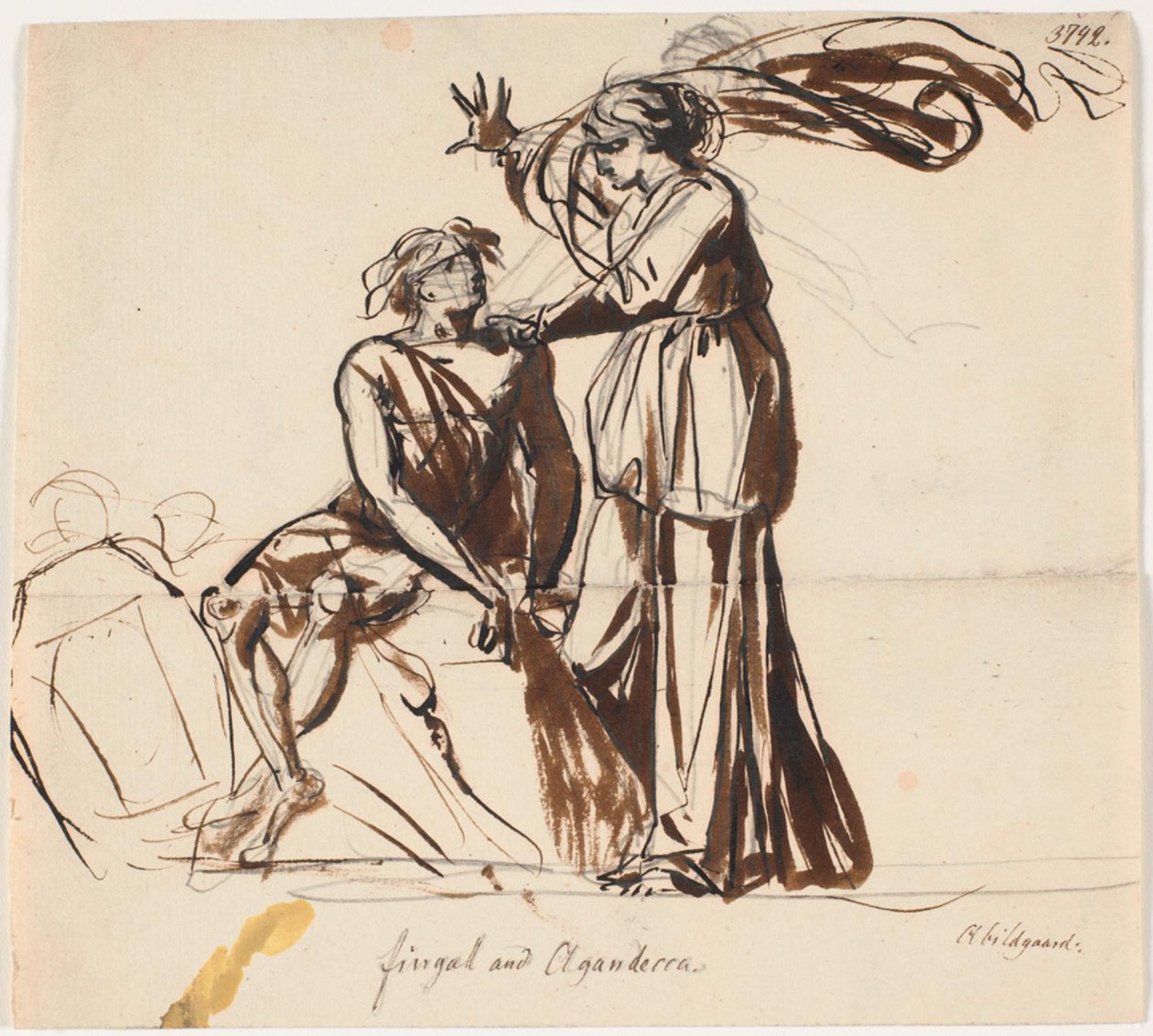 Fingal und Agandecca. Ossians Gedichte, Fingal III von Nicolai Abildgaard