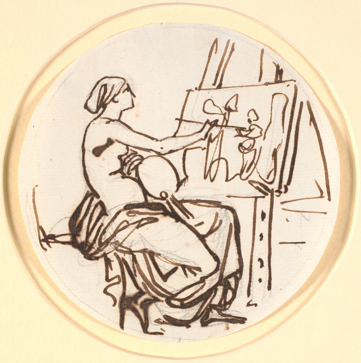 Genius der Malerei. Kreisrunde Komposition von Nicolai Abildgaard