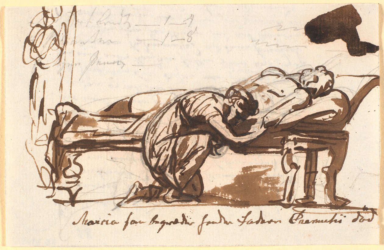 Marcia trauert um den Tod ihres Vaters Cremetius von Nicolai Abildgaard
