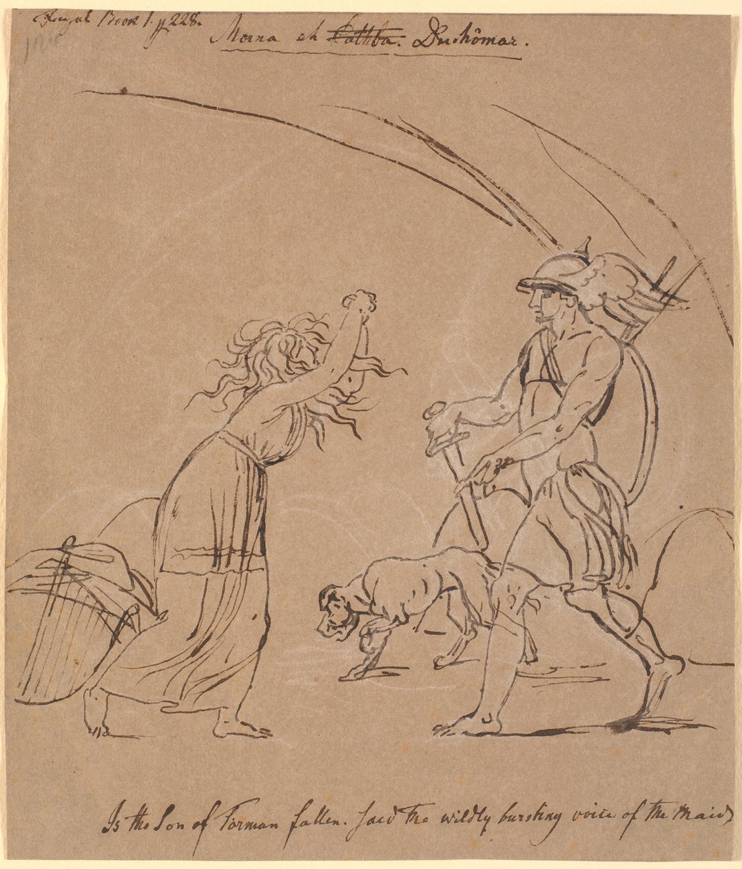 Szene aus Ossian; Morna und Duchomar von Nicolai Abildgaard
