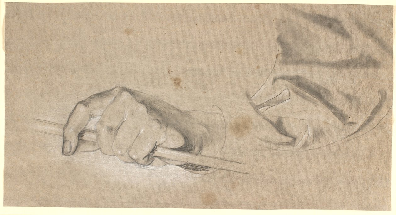 Studie einer Hand und eines Draperien von Nicolai Abildgaard