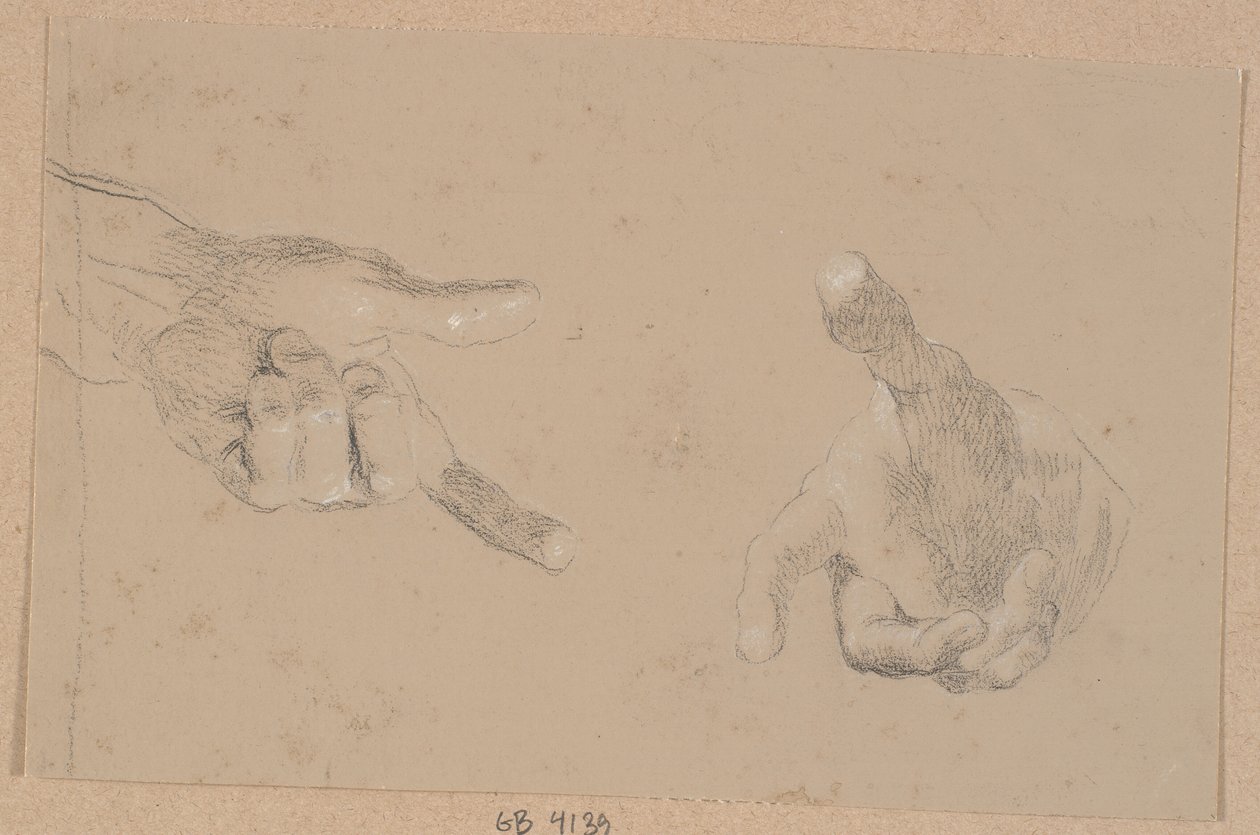 Zwei Studien einer Hand von Nicolai Abildgaard