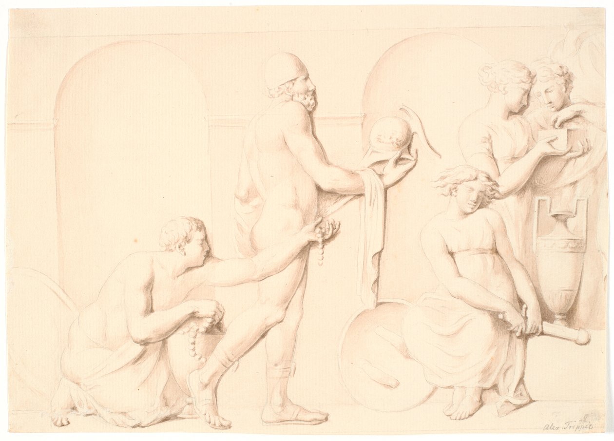 Odysseus entdeckt Achilles unter den Töchtern des Lykomedes von Nicolai Abildgaard