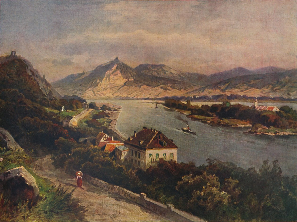 Rolandseck - Insel Nonnenwerth und Siebengebirge, 1923 von Nicolai Astudin