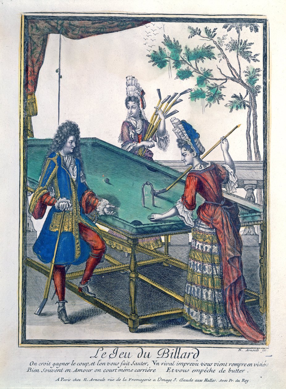 Ein Billardspiel, spätes siebzehntes Jahrhundert von Nicolas Arnoult