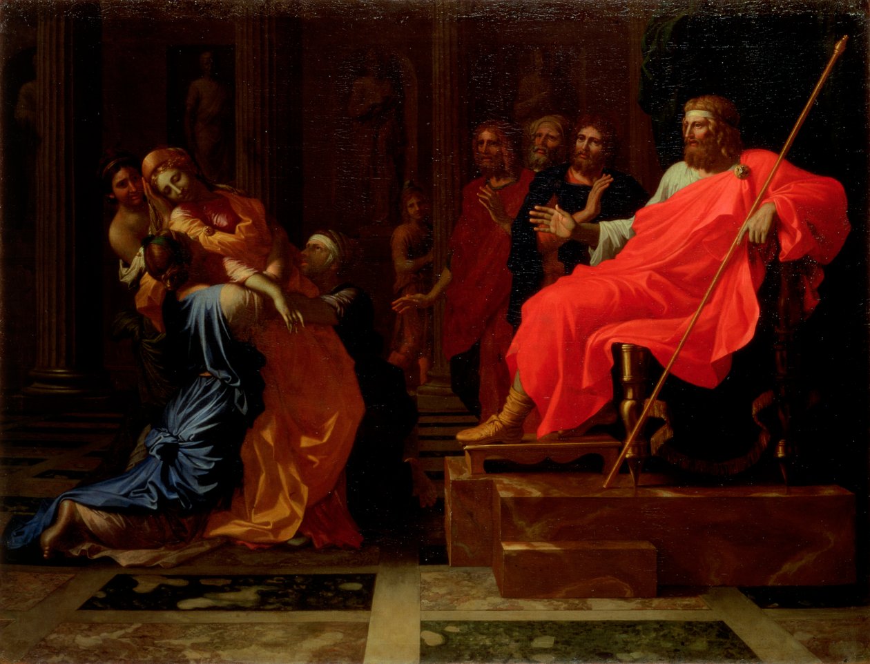 Esther vor Ahasver, späte 1650er Jahre von Nicolas Poussin