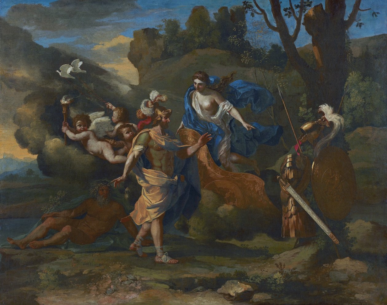 Venus zeigt Aeneas ihre Waffen von Nicolas Poussin