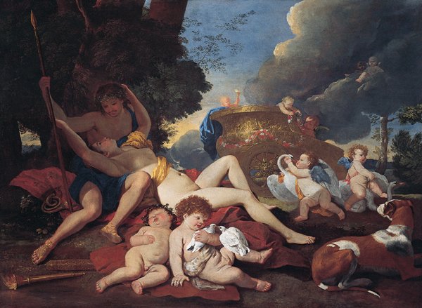 Venus und Adonis von Nicolas Poussin