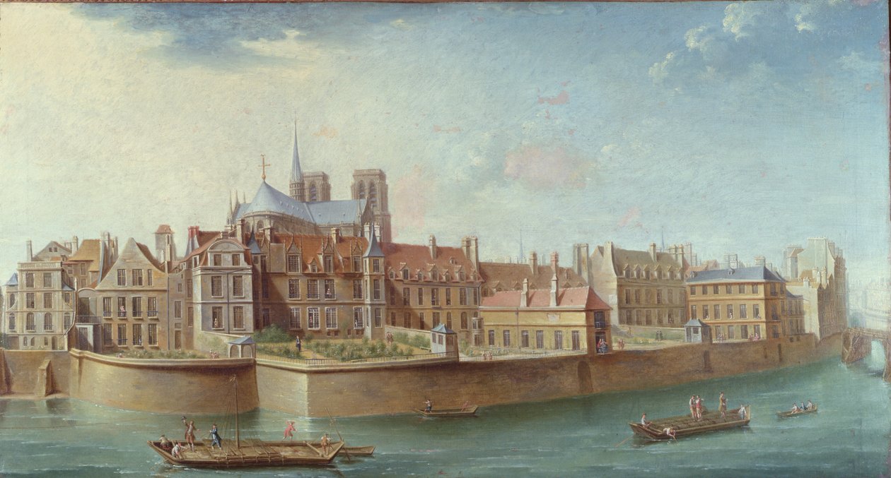 Blick auf die Île de la Cité von der Île St. Louis, Paris von Nicolas Raguenet