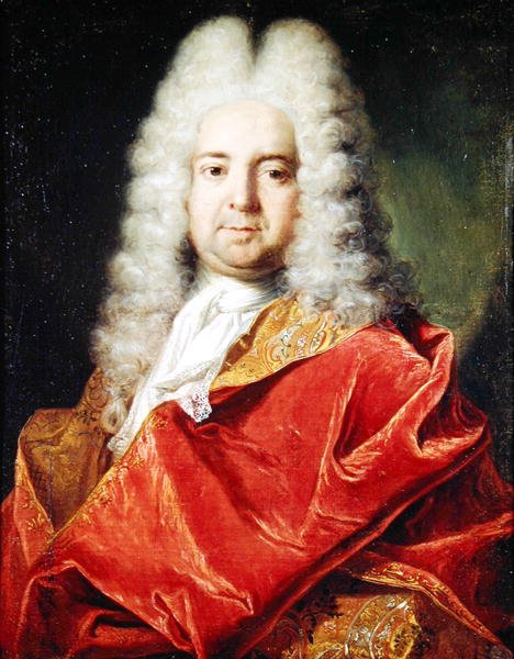 Porträt vermutlich ein Selbstporträt im roten Mantel von Nicolas de Largillière