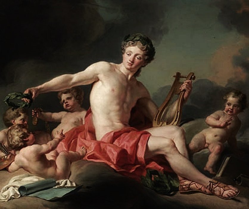 Apollo krönt die Künste von Nicolas Guy Brenet