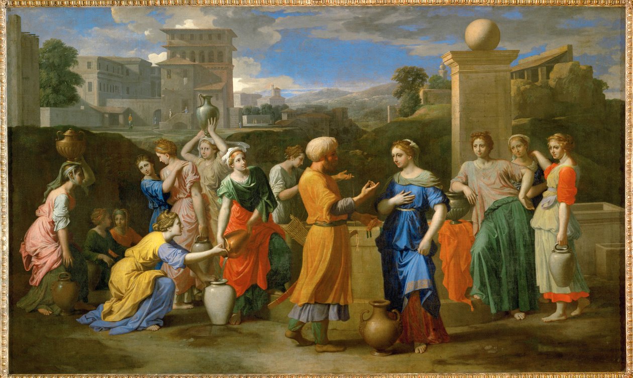 Eliezer und Rebekka von Nicolas (attr.to) Poussin