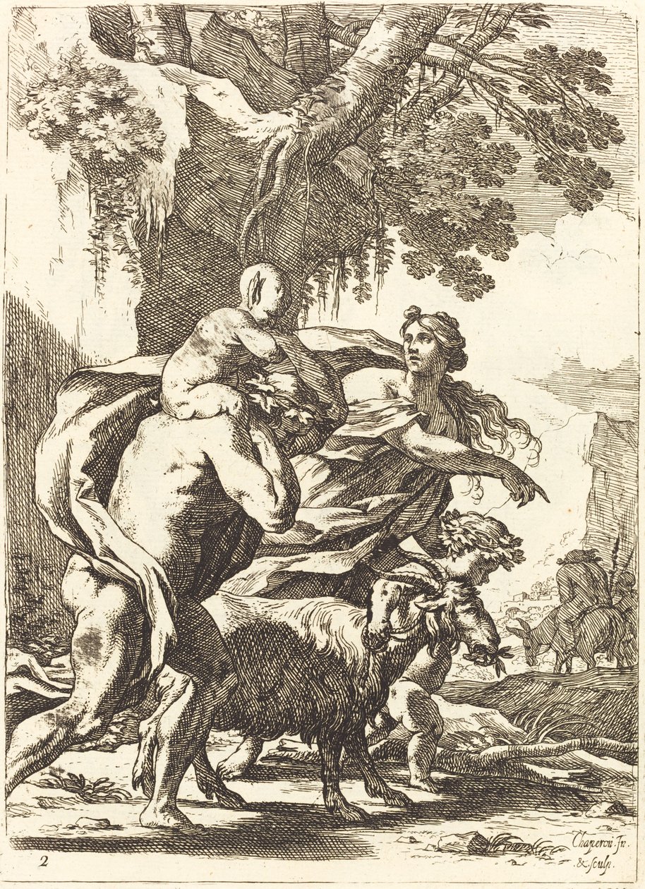Faun und Bacchantin mit einem Kind von Nicolas Chapron