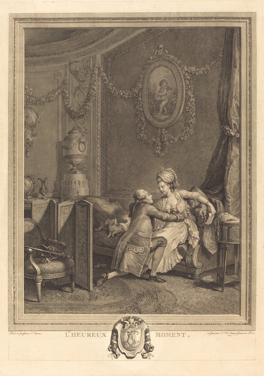 Der glückliche Moment von Nicolas Delaunay after Nicolas Lavreince