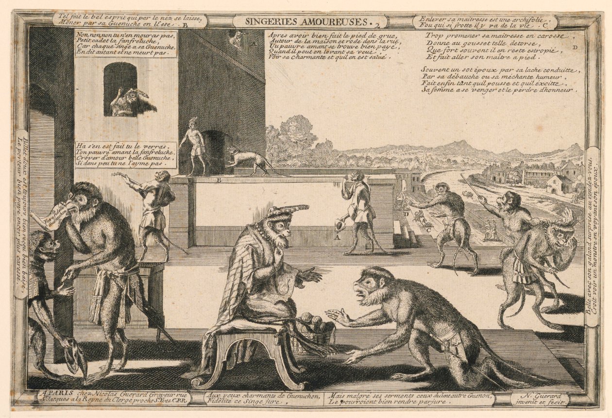 Singeries Amoureuses, Platte 2 von Nicolas Guerard