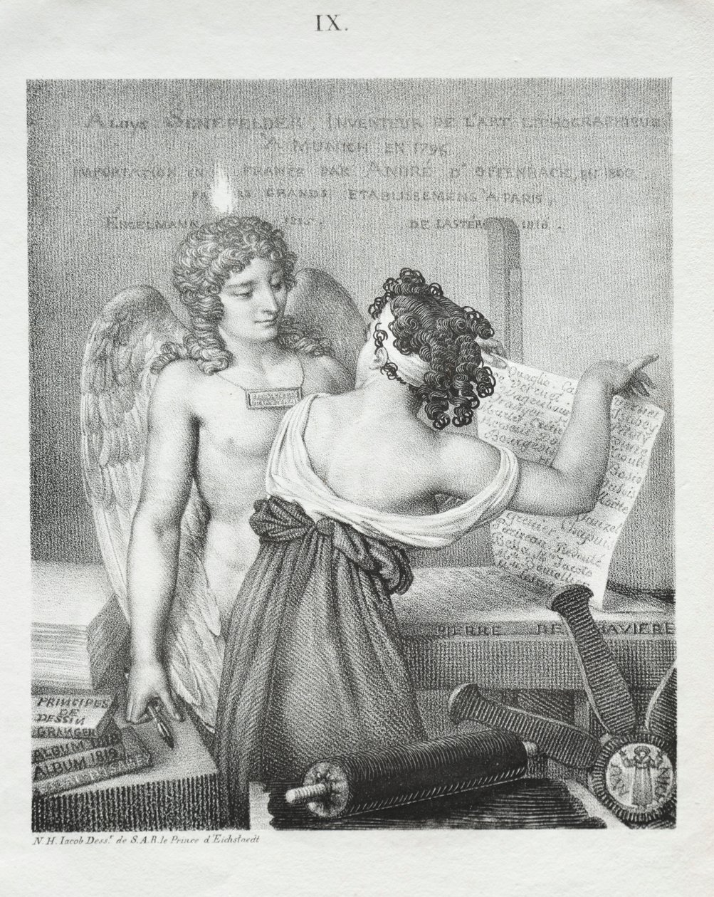 Der Genius der Lithographie, 1819 von Nicolas Henri Jacob