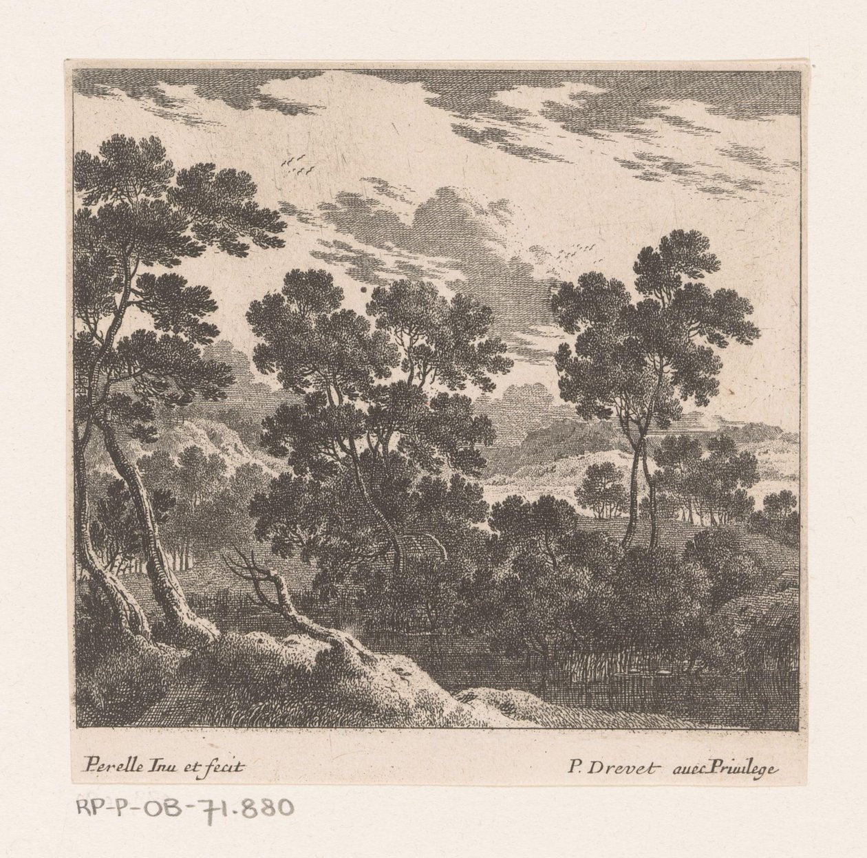 Landschaft mit Bäumen von Nicolas Perelle