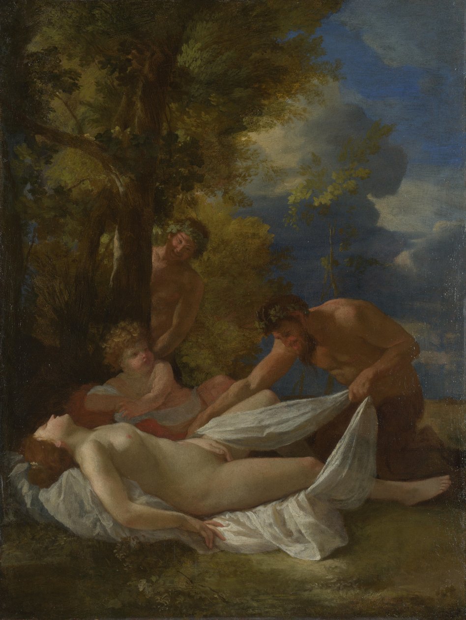 Nymphe mit Satyrn, ca. 1627 von Nicolas Poussin