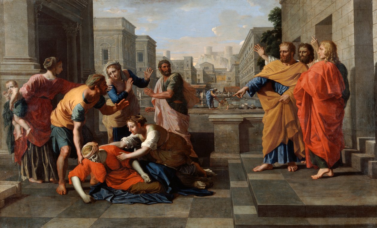 Der Tod der Saphira, 1652 von Nicolas Poussin