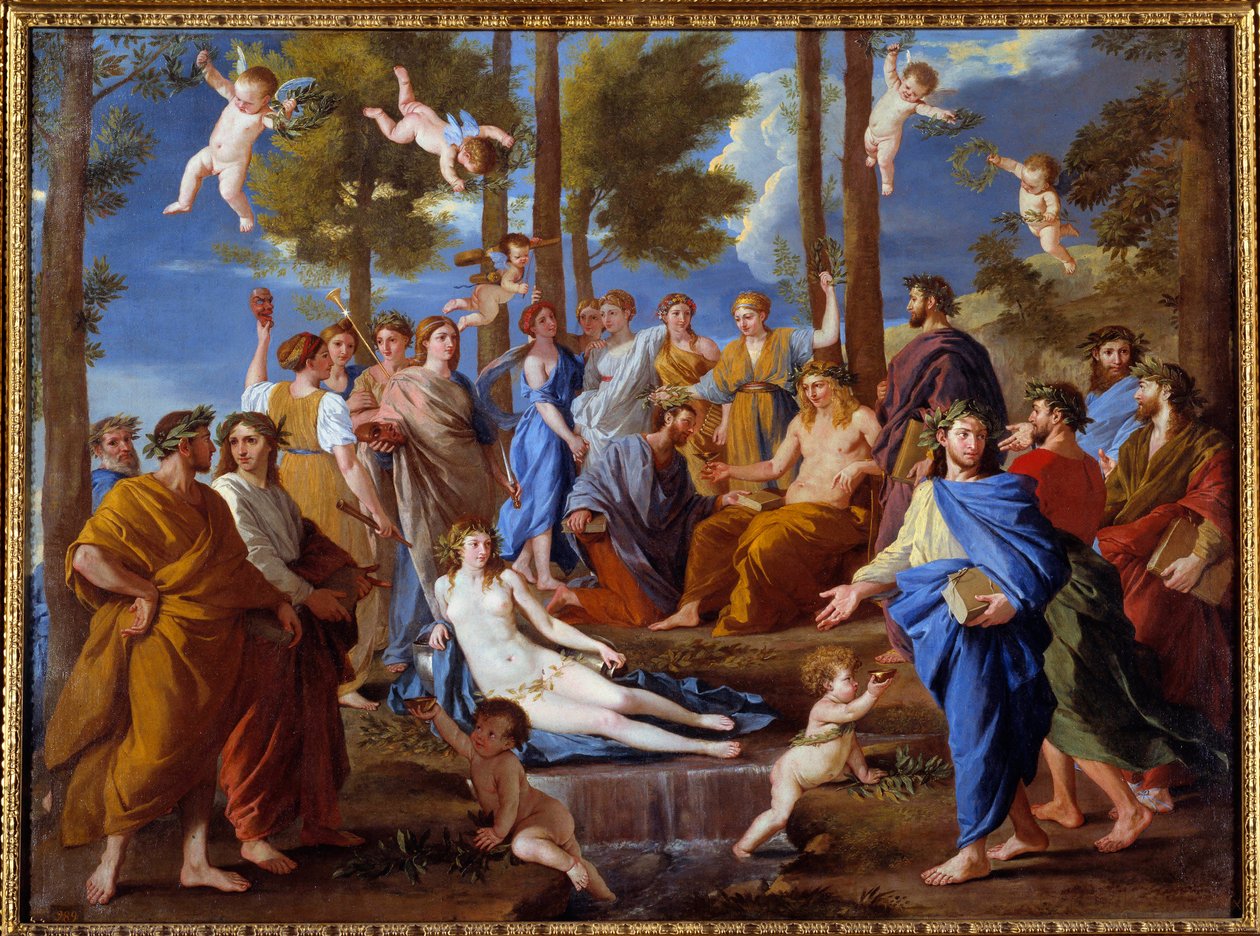 Der Parnass. Die Musen Kalliope von Nicolas Poussin