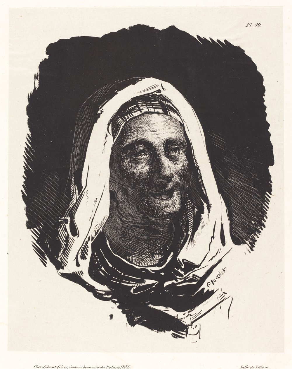 Kopf einer alten Frau von Nicolas Toussaint Charlet