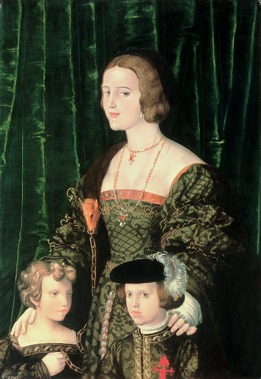 Johanna die Wahnsinnige von Kastilien (1479-1555), der junge Karl V. (1500-58) und seine Schwester von Nicolaus Alexander Mair von Landshut