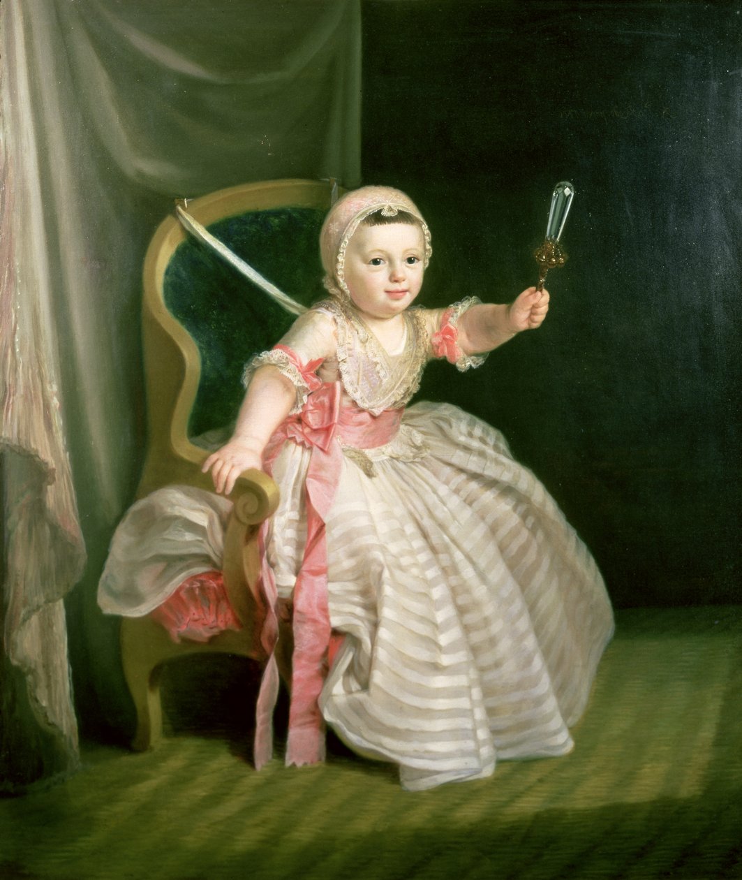 Porträt eines Kindes mit einer Rassel von Niels Rode or Roode