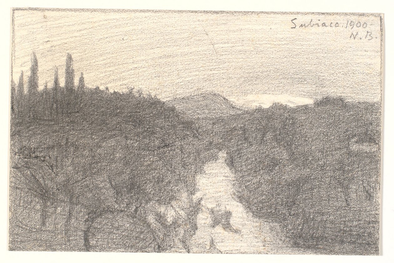 Italienische Landschaft von Niels Jakob Jakobsen Bjerre