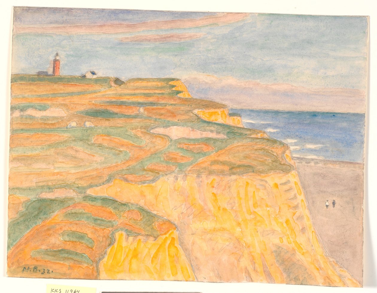 Die Abhänge und der Leuchtturm bei Bovbjerg von Niels Jakob Jakobsen Bjerre