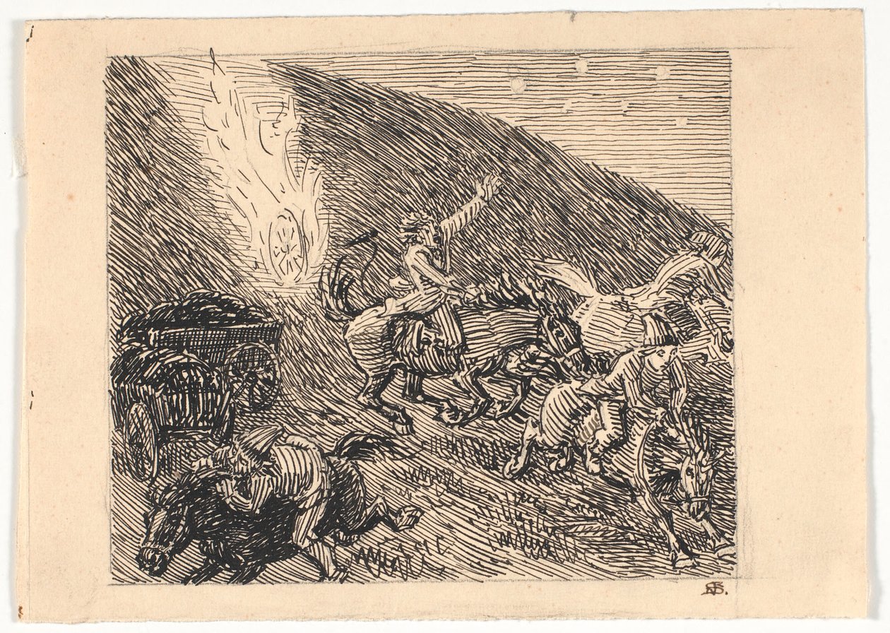 Vorarbeit zu den Giebeln in Brunde von Niels Skovgaard