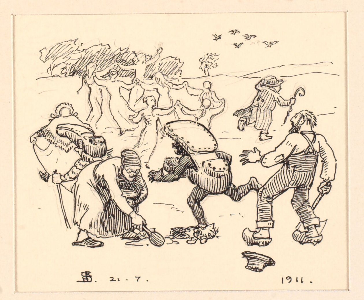 Illustration zu "Die dicke Katze" von Niels Skovgaard