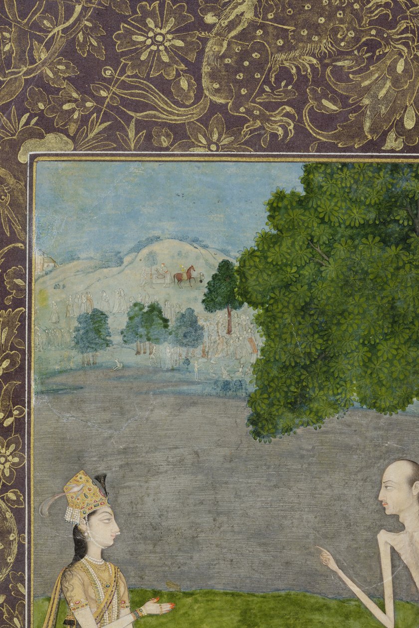 Laila und Majnun unter einem Baum (Detail) von Nihal Chand
