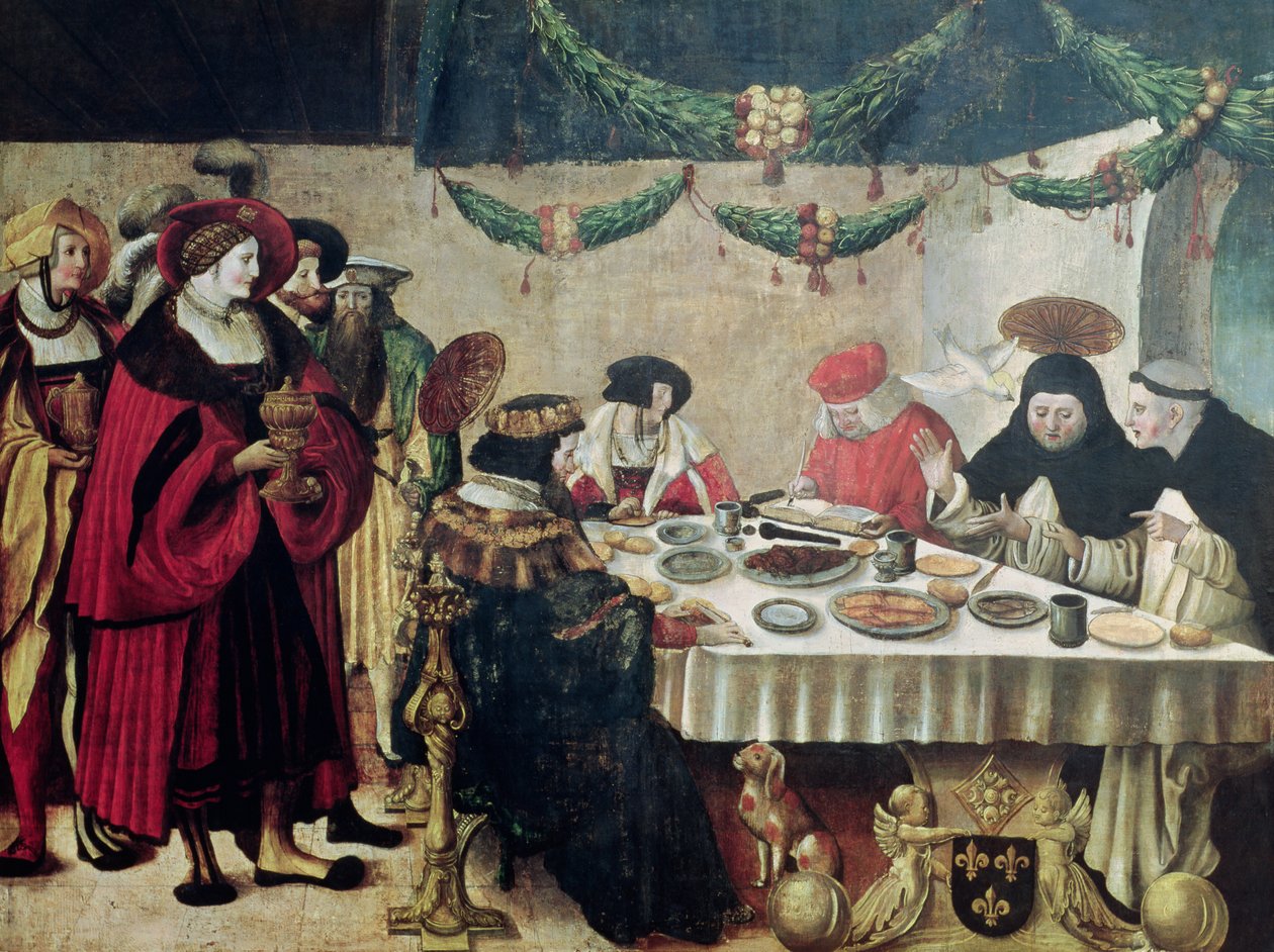 St. Thomas von Aquin (1214-74) und Ludwig IX. (1215-70) von Niklaus Manuel