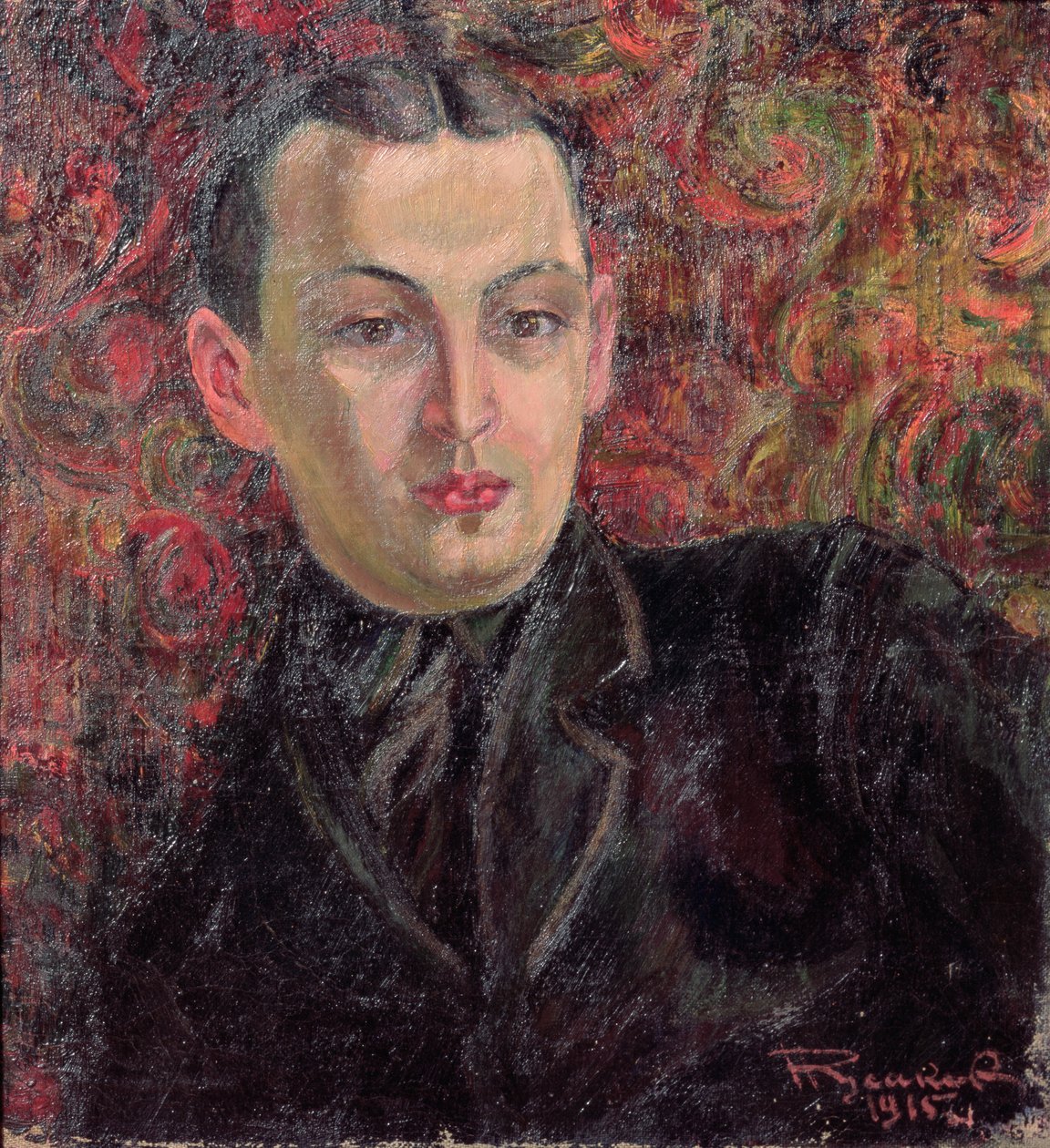 Porträt des Künstlers Alexander Rodtschenko (1891-1956) 1915 von Nikolai Afanasyevich Russakov