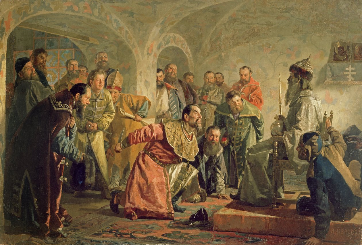 Die Opritschnina am Hof von Iwan IV. von Nikolai Vasilievich Nevrev