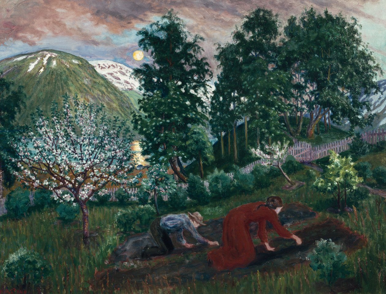 Frühlingsnacht im Garten, ca. 1908 von Nikolai Astrup