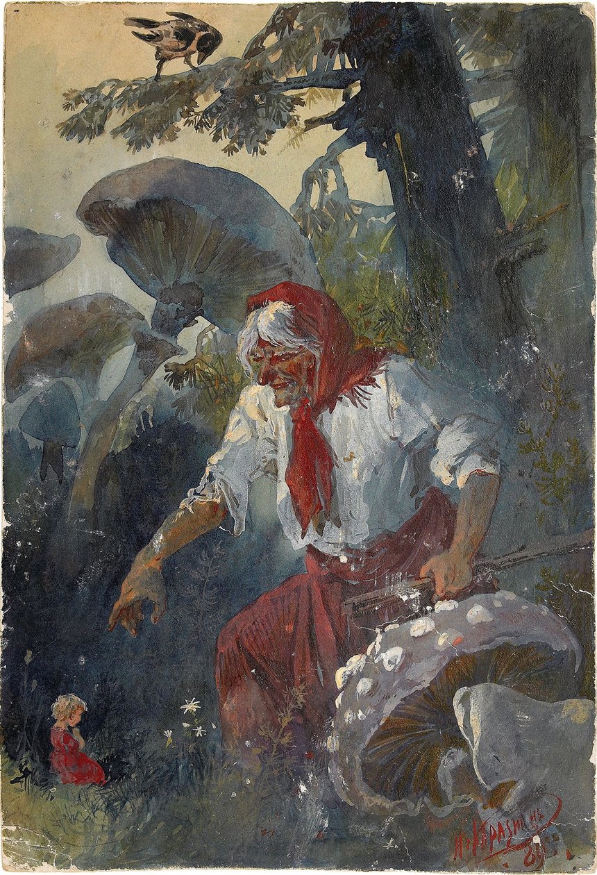 Baba Yaga, 1889 von Nikolai Nikolayevich Karasin