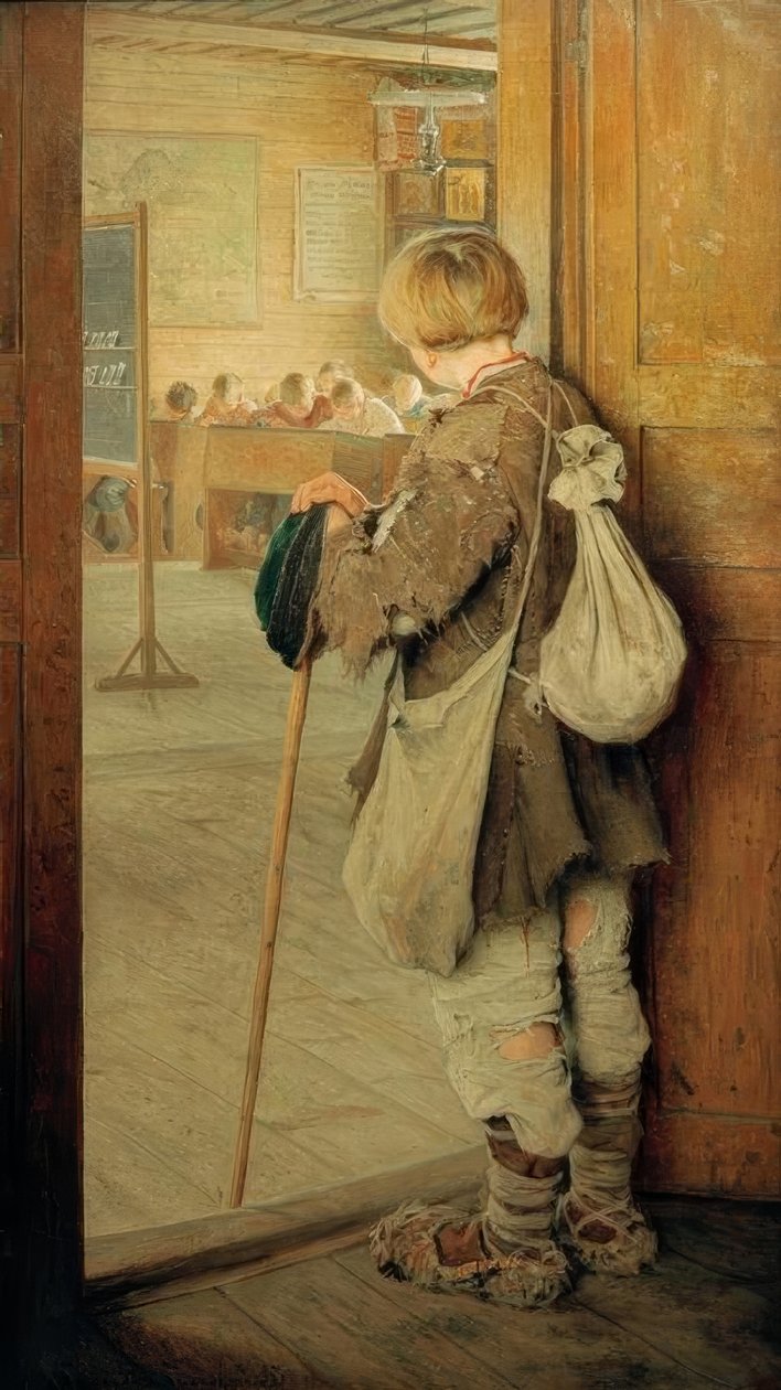 An der Schultür von Nikolai P. Bogdanow Bjelski