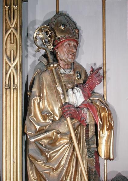 St. Augustinus, vom Isenheimer Altar, ca. 1490 von Nikolaus Hagenauer